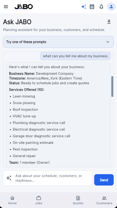 Ask questions about your operation